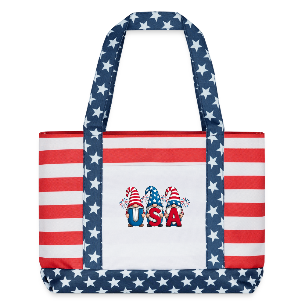 Gnome Americana Tote Bag - red/white/blue 