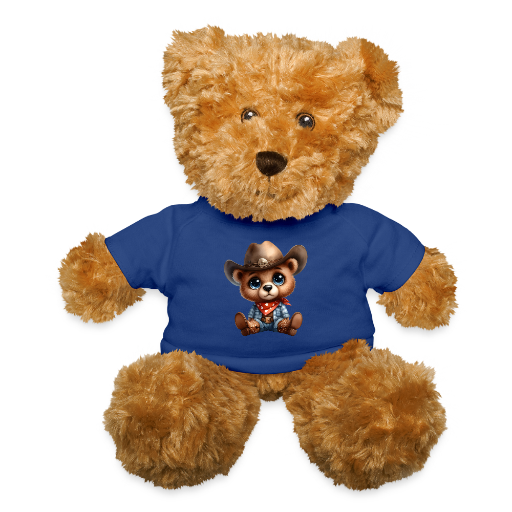 Cowboy Teddy Bear - royal blue
