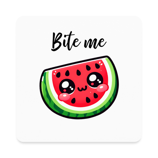 Bite Me Square Magnet - white