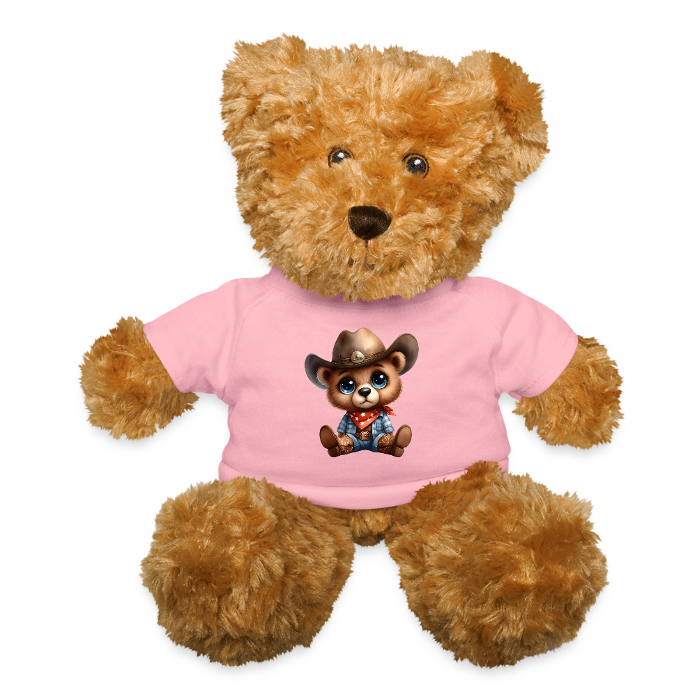 Cowboy Teddy Bear - petal pink