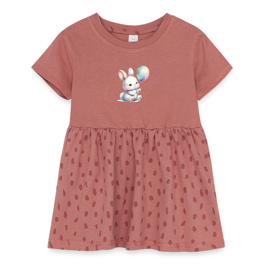 Balloon Bunny Infant Baby Rib Dress - mauve