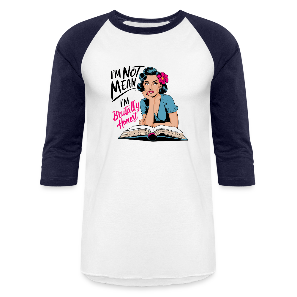 I'm not mean Baseball T-Shirt - white/navy