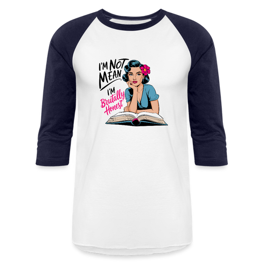 I'm not mean Baseball T-Shirt - white/navy