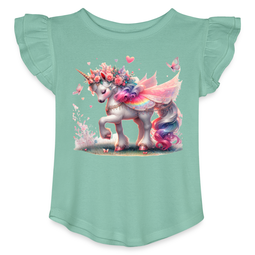 Toddler Girls Flutter T-shirt-Unicorn - saltwater