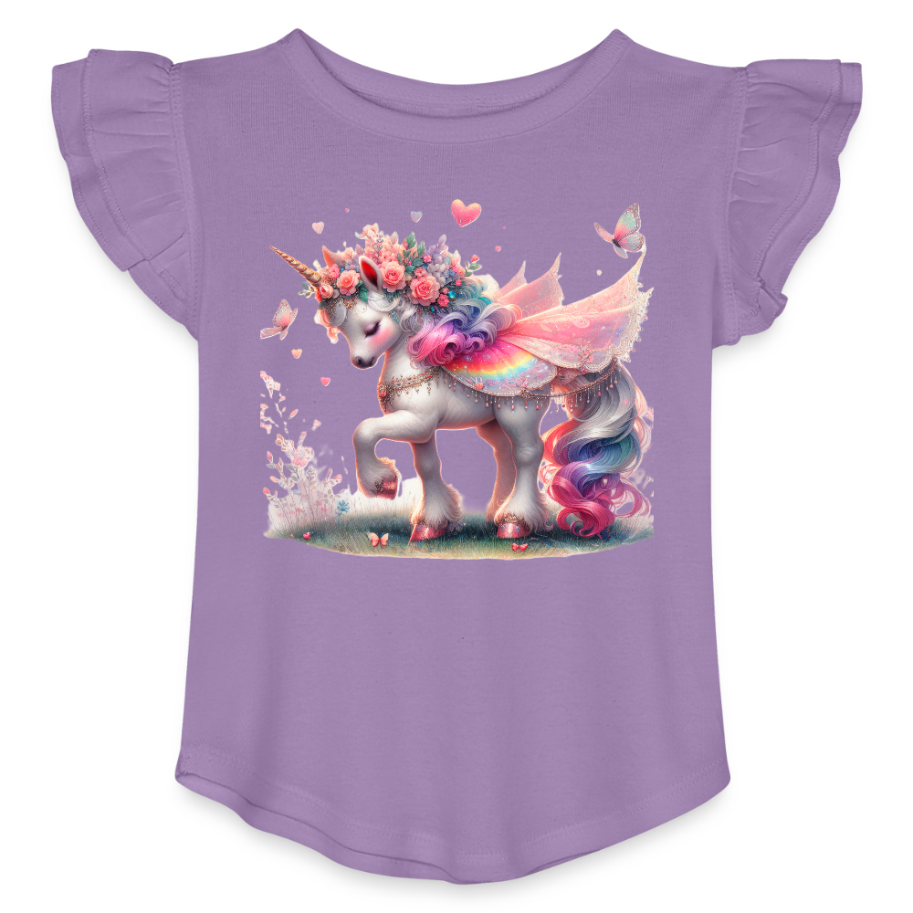 Toddler Girls Flutter T-shirt-Unicorn - lavender
