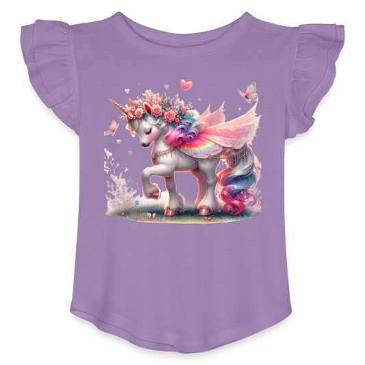 Toddler Girls Flutter T-shirt-Unicorn - lavender