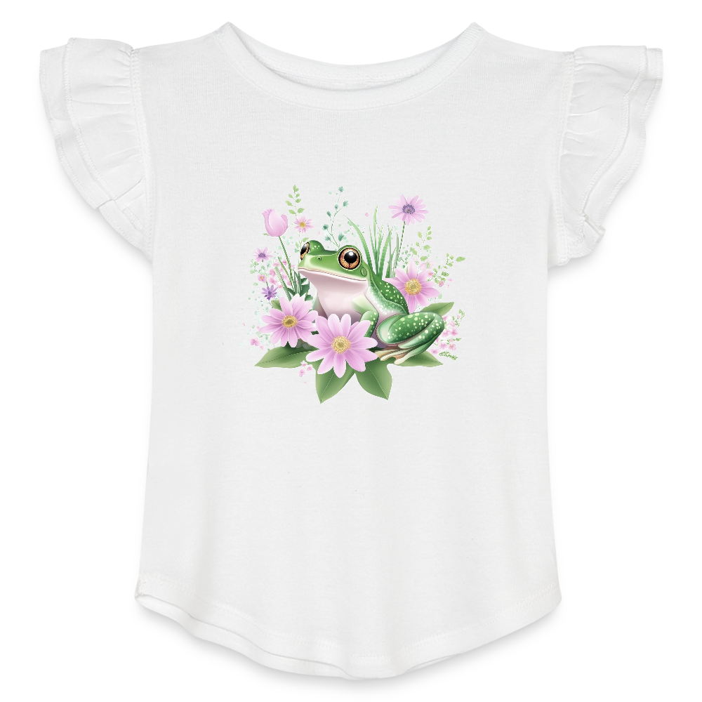 Frog Toddler Girls Flutter T-shirt - white