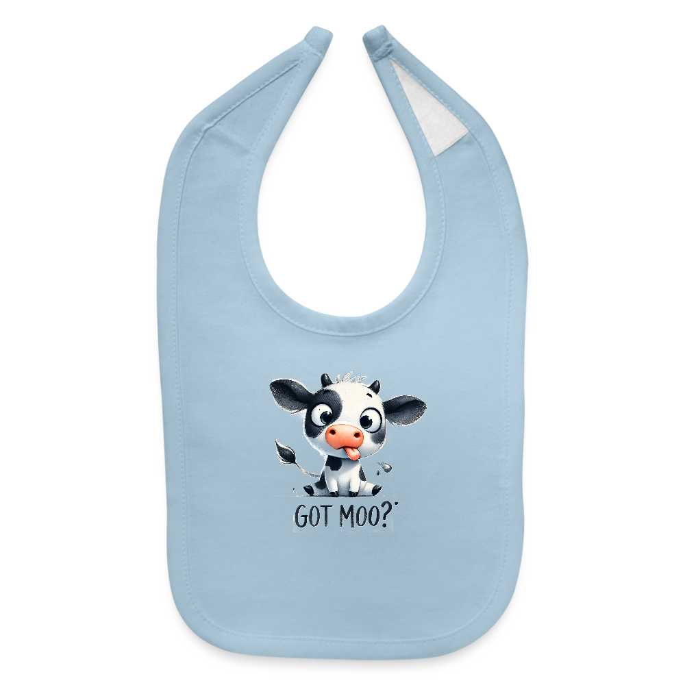 Got Moo? Baby Bib - light blue