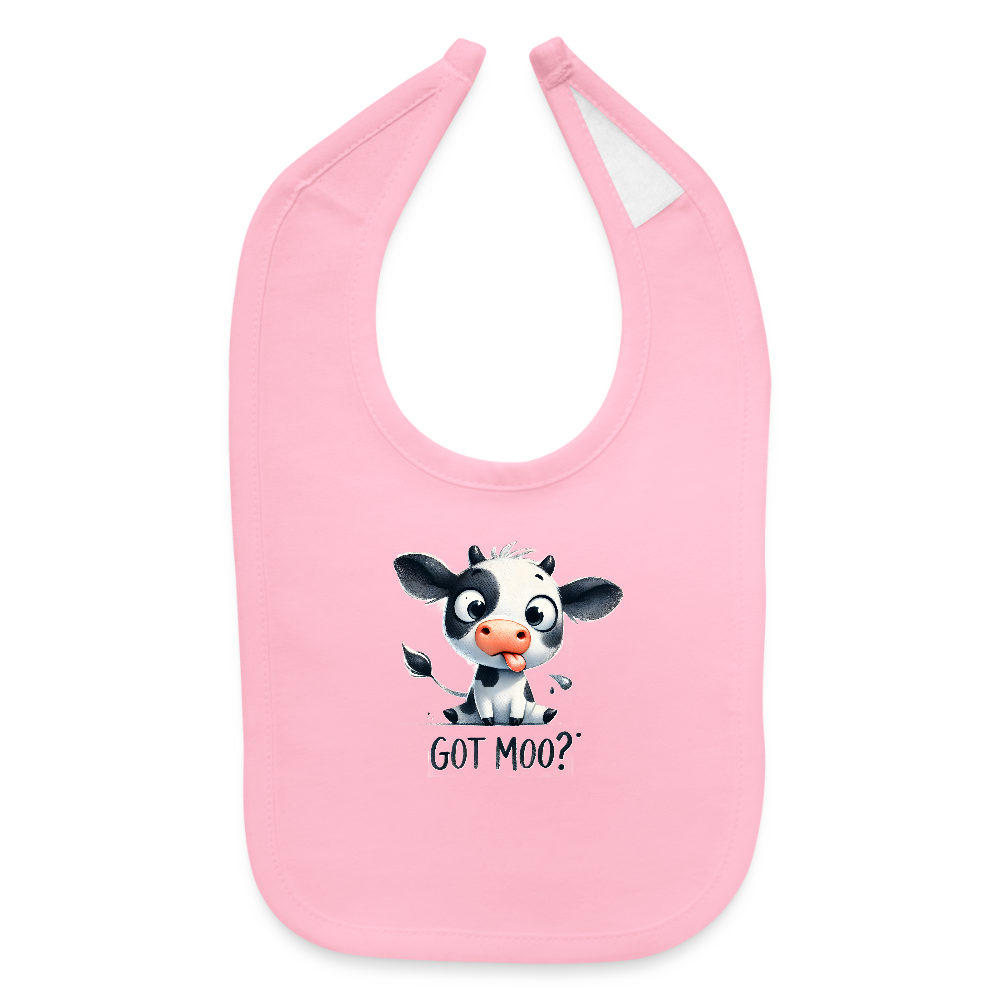 Got Moo? Baby Bib - light pink