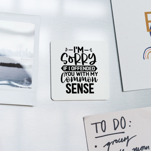 Common Sense Square Magnet - white