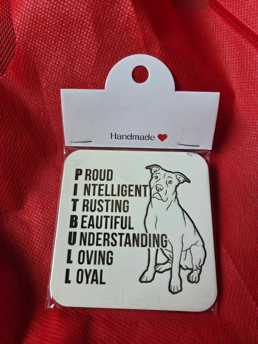 3 x 3 wooden fridge magnet-Pitties