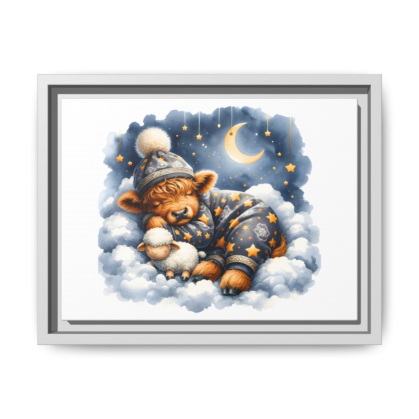 Sleepy Bear Canvas Art Print, Nursery Decor, Baby Shower Gift, Kids Room Wall Art, Cozy Home Decor