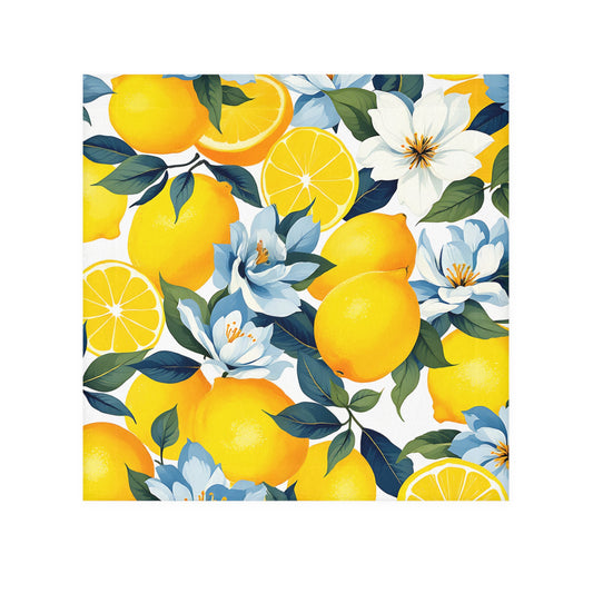 Lemon Floral Face Towel, Refreshing Bathroom Decor, Perfect for Gifts, Spa Days, Kitchen Use, Summer Vibes
