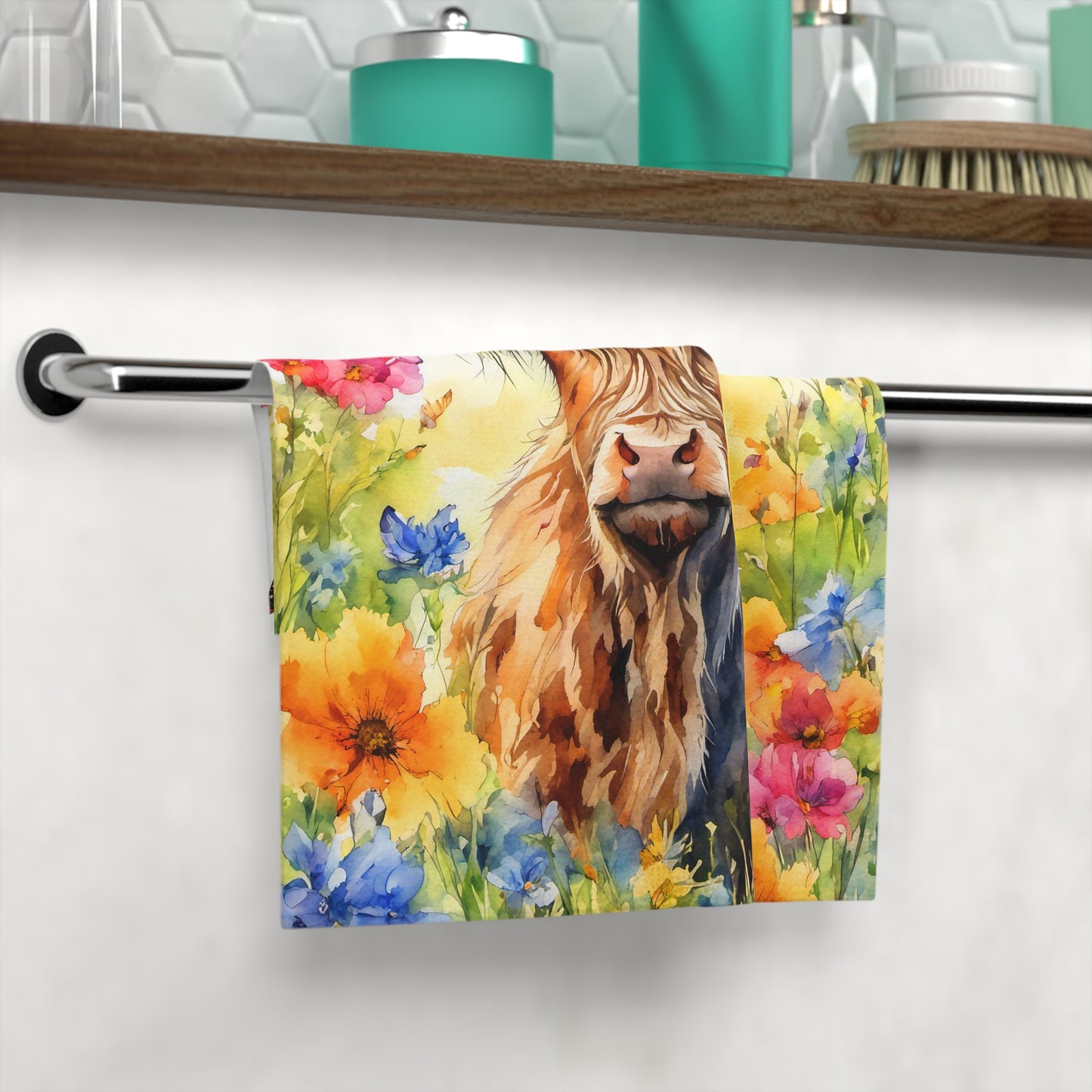 Whimsical Cow Face Towel - Delightful Farmhouse Decor, Perfect Gift for Animal Lovers, Kitchen Accessory, Unique Bathroom Towel