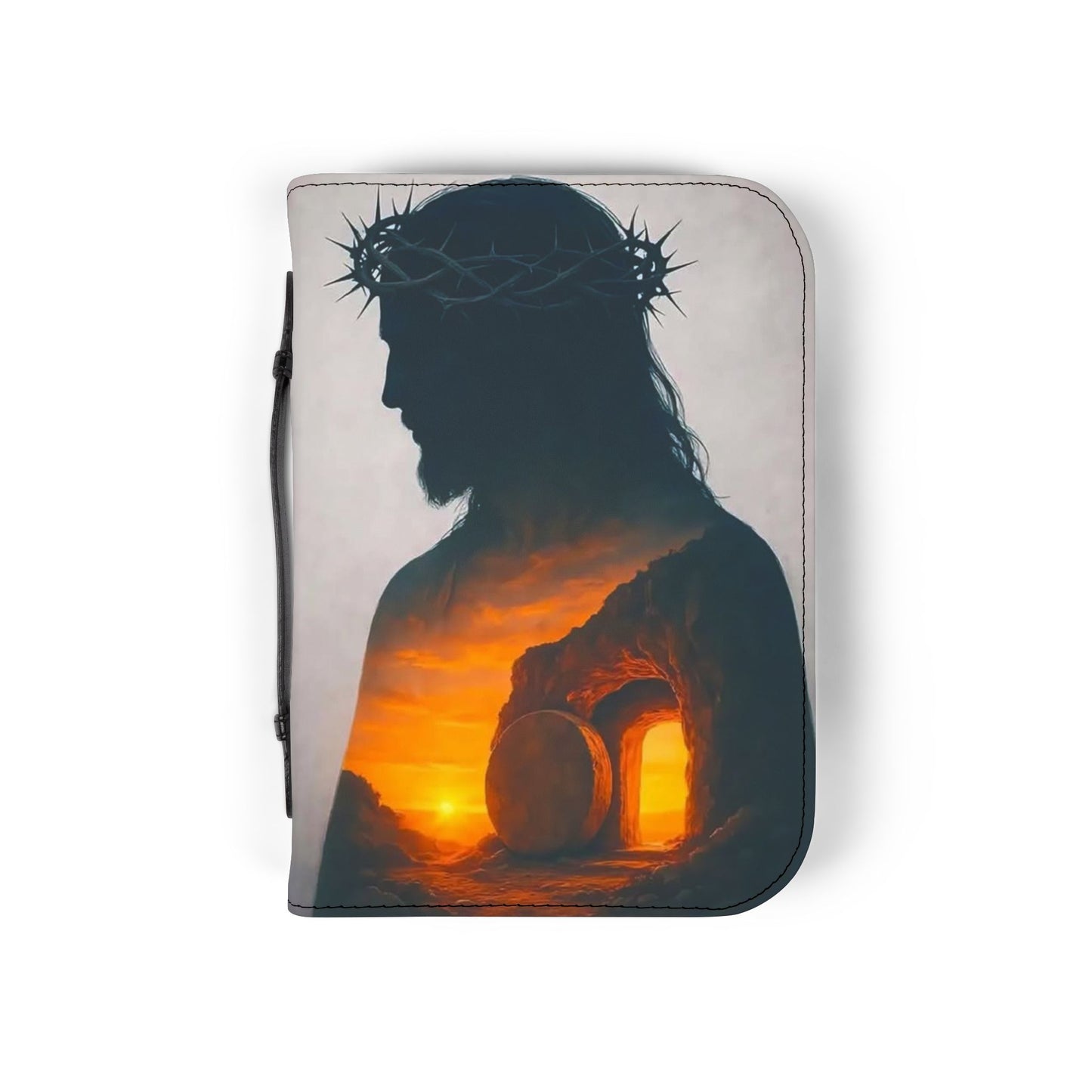 Inspirational Bible Cover with Jesus Silhouette, Religious Journal Protector, Christian Gift, Scripture Book Cover, Faith Organizer