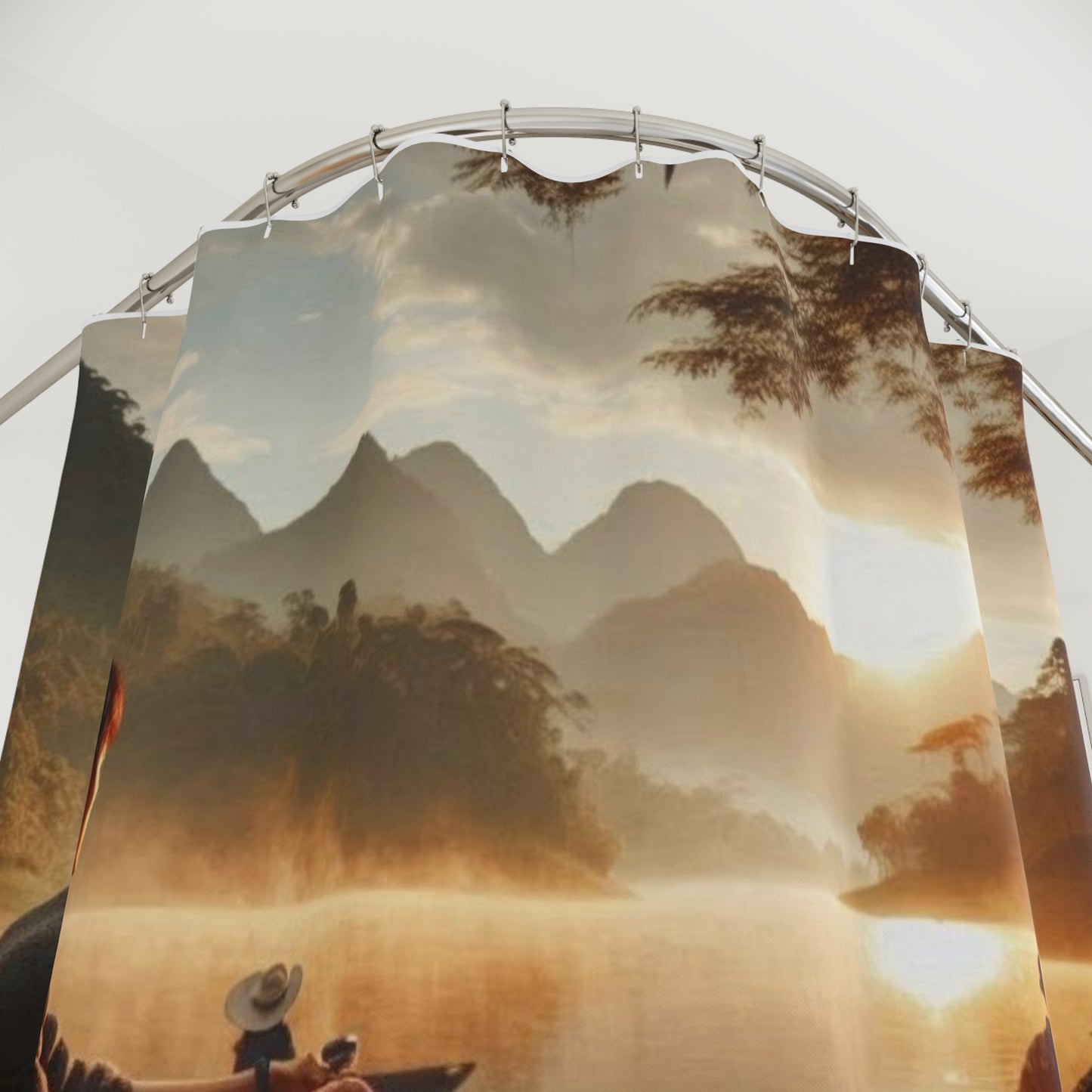 Campfire Serenity Shower Curtain - Outdoor Decor, Nature Vibe, Bathroom Accessories, Gift for Nature Lovers, Camping Enthusiasts