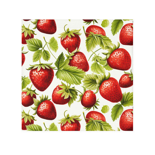 Strawberry Print Face Towel - Cute Kitchen Decor, Bathroom Accessories, Gift for Home, Eco-Friendly Towels, Summer Vibes