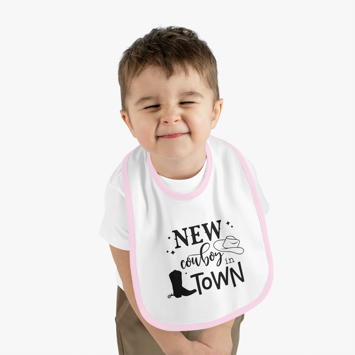 Baby Cowboy Bib, Cute Baby Shower Gift, Newborn Bib for Boys, Western Theme Baby Gear, Baby Feeding Apparel