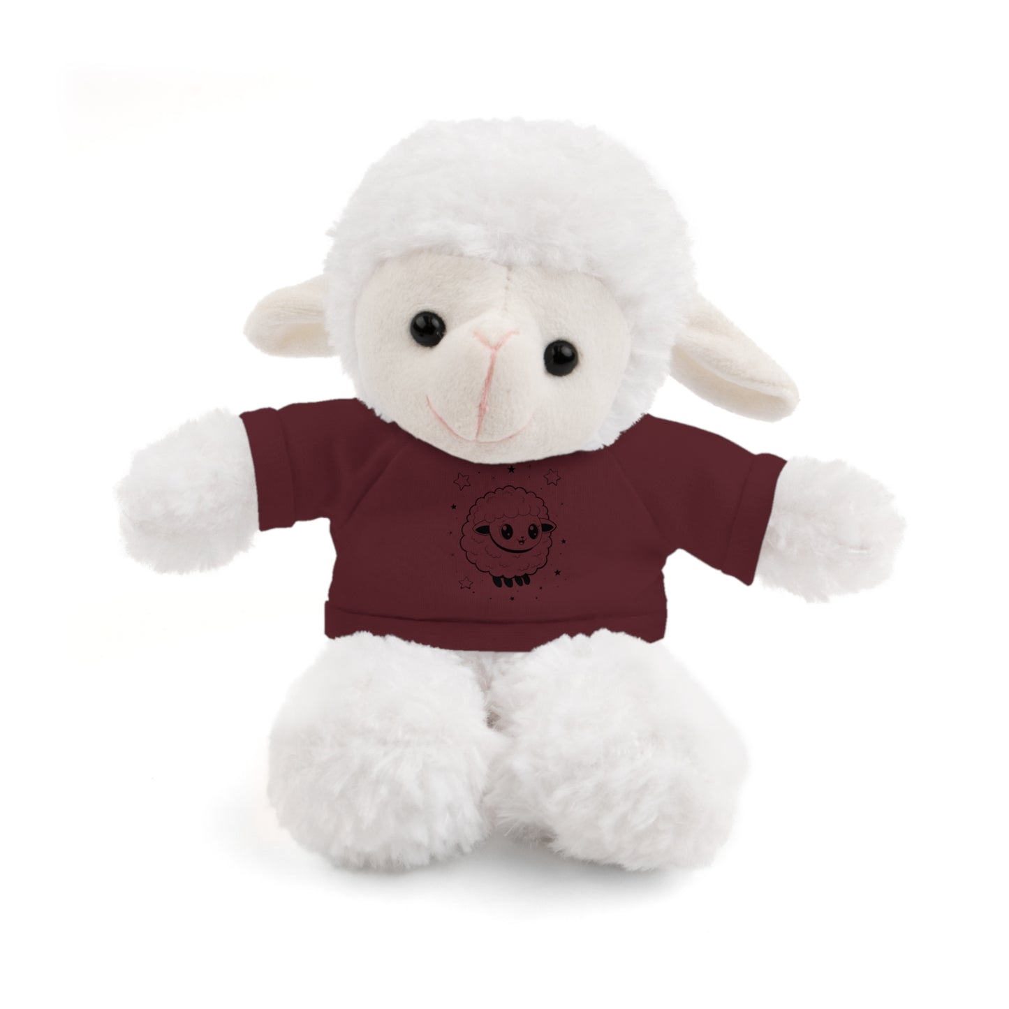 Cute Plush Sheep Toy with Custom Tee, Gift for Kids, Baby Shower Gift, Nursery Decor, Stuffed Lamb