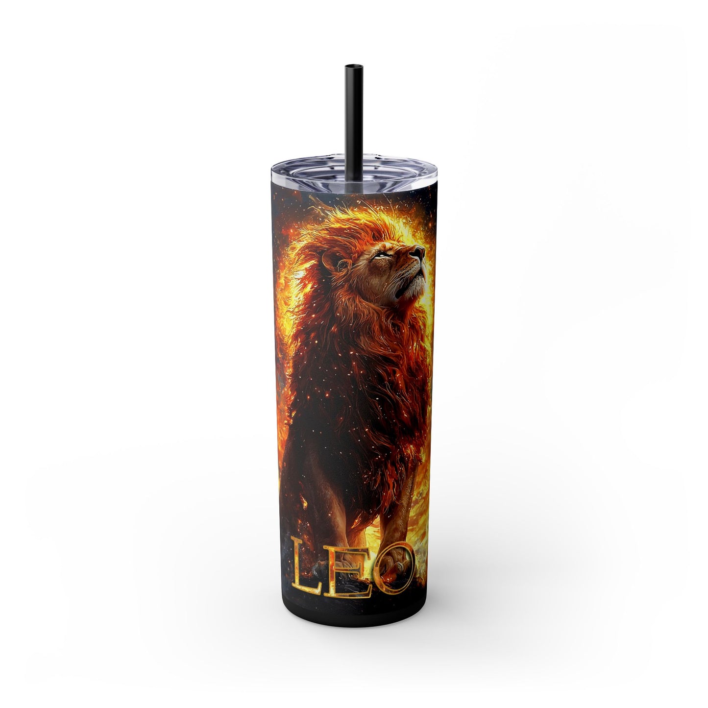 Cosmic Leo Tumbler with Straw - 20oz, Zodiac Sign Tumbler, Astrology Drinkware, Birthday Gift for Leo, Birthday Party Accessories
