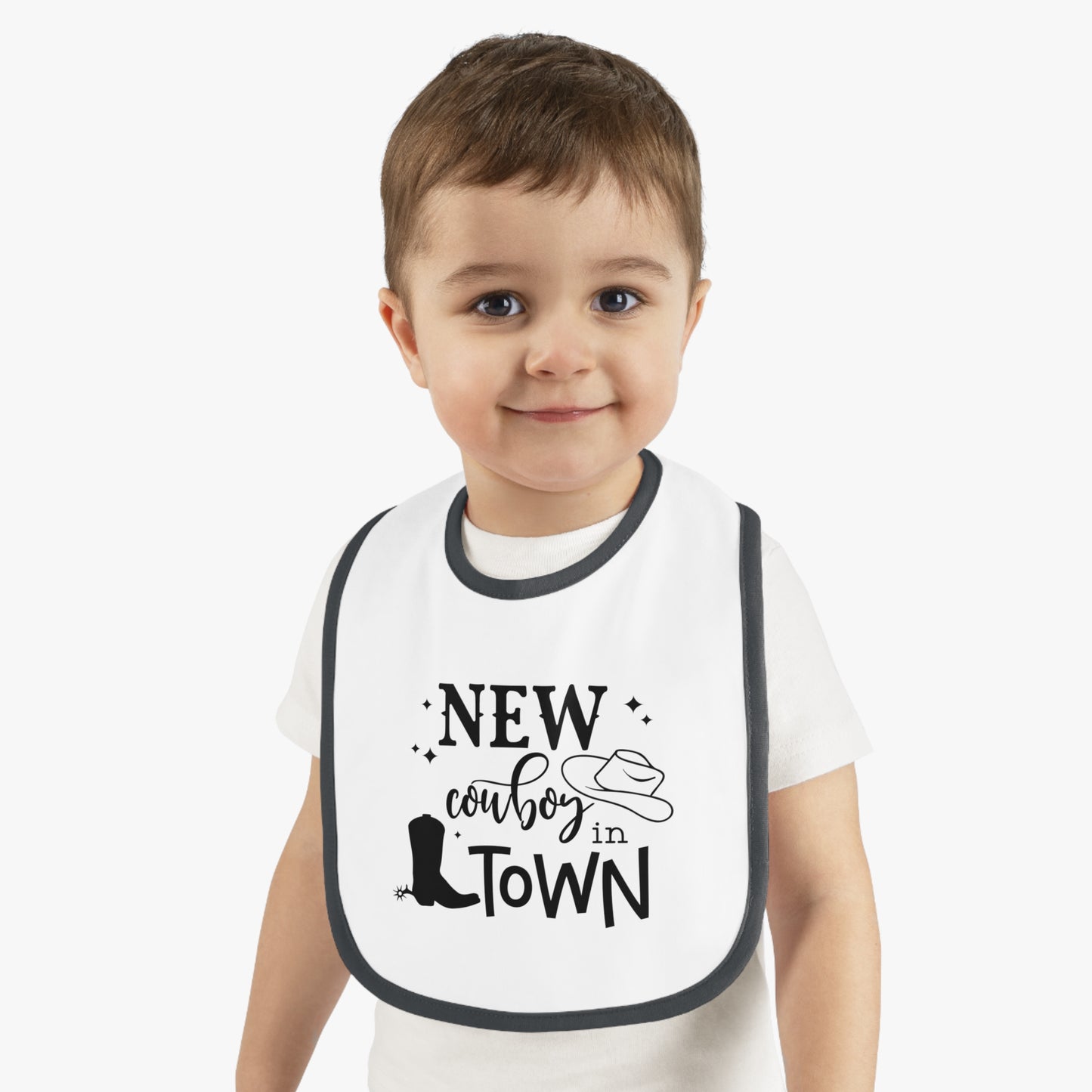 Baby Cowboy Bib, Cute Baby Shower Gift, Newborn Bib for Boys, Western Theme Baby Gear, Baby Feeding Apparel