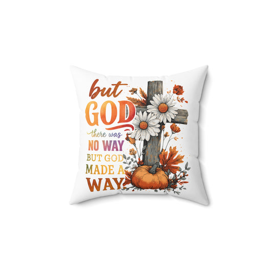 Inspirational Cross Pillow Cover, Decorative Couch Cushion, Christian Home Decor, Fall Theme Pillow, Religious Gift