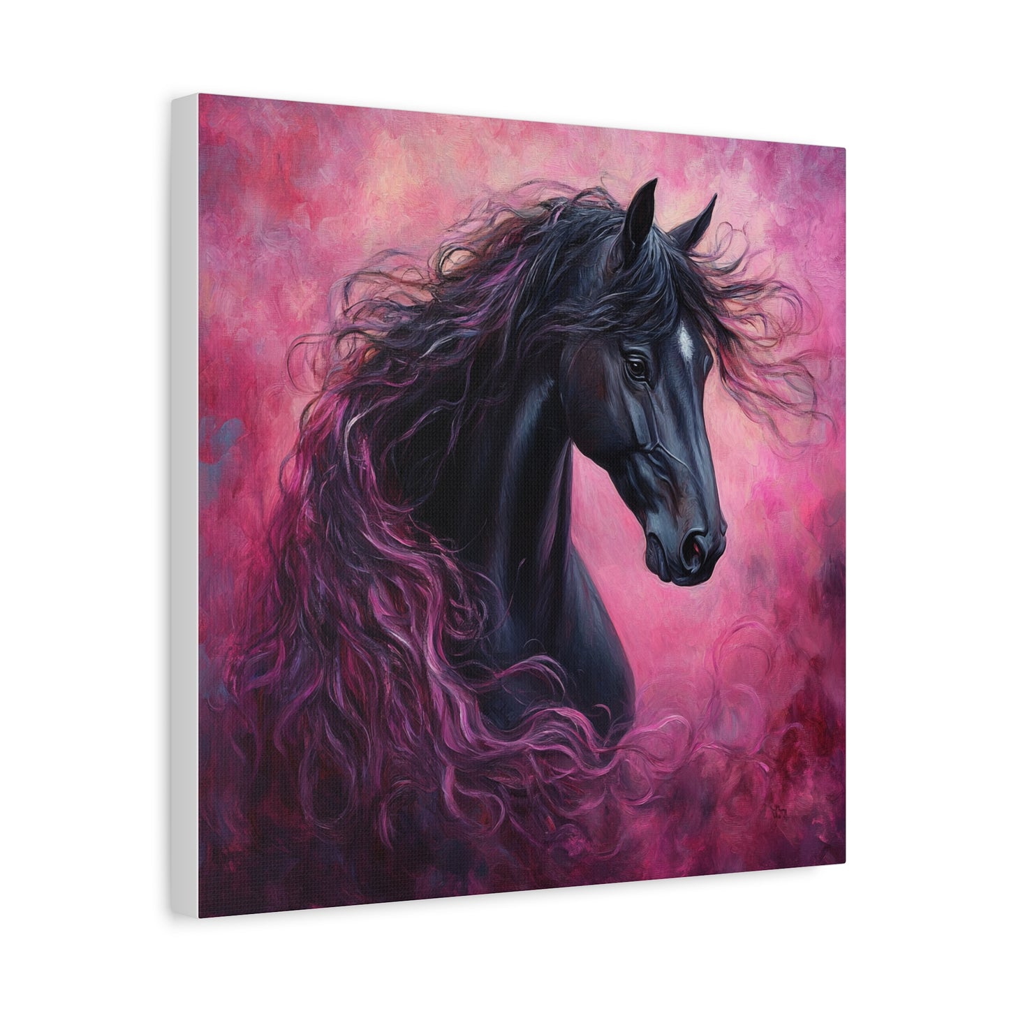 Black Horse Canvas Art, Wall Decor, Horse Lover Gift, Unique Home Decor, Animal Art, Equine Artwork