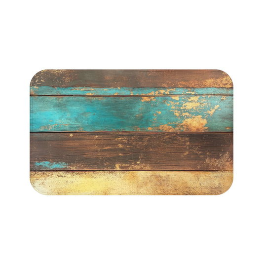 Rustic Wood Bath Mat, Cozy Bathroom Decor, Farmhouse Style Mat, Beach House Accessory, Non-Slip Floor Rug
