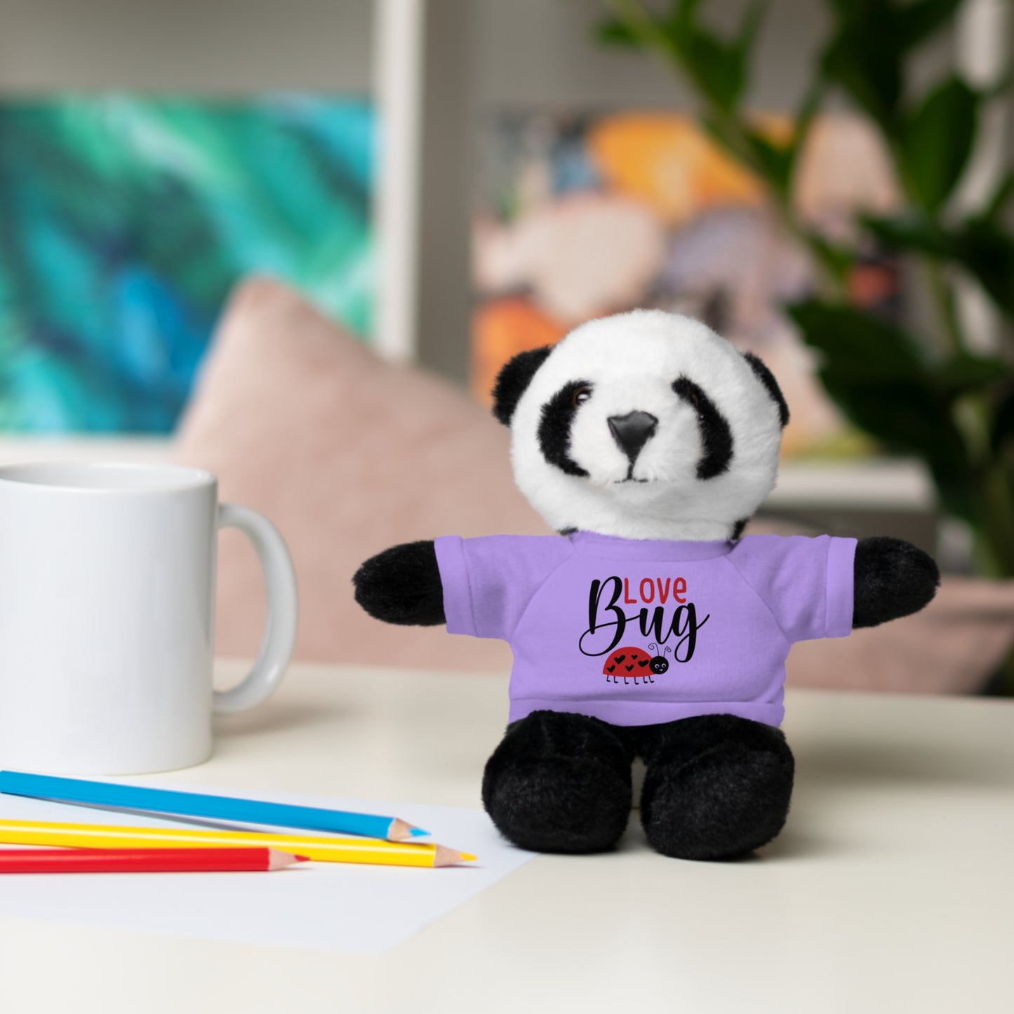 Love Bug Stuffed Animal with Tee, Cute Gift for Kids, Valentine's Day Plush Toy, Adorable Birthday Present, Snuggle Buddy
