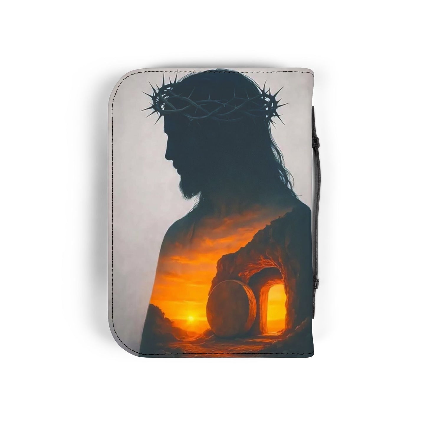 Inspirational Bible Cover with Jesus Silhouette, Religious Journal Protector, Christian Gift, Scripture Book Cover, Faith Organizer