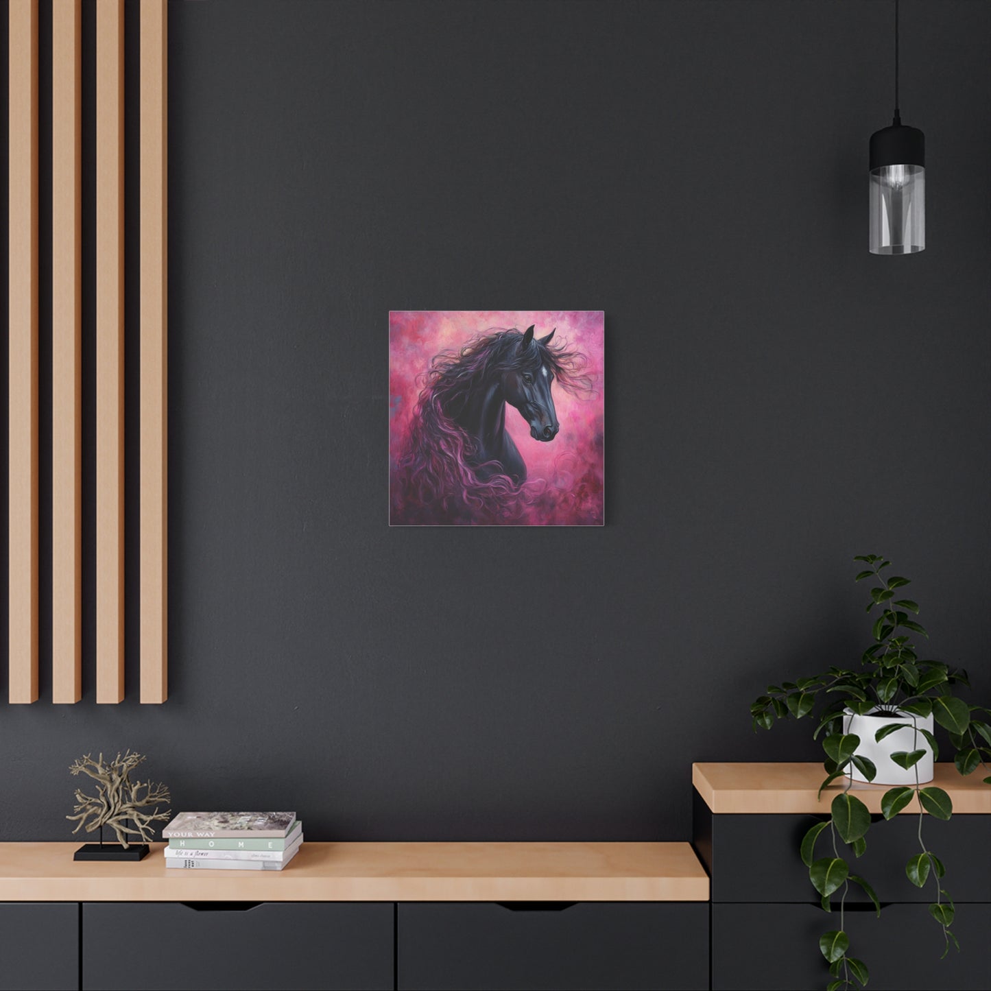 Black Horse Canvas Art, Wall Decor, Horse Lover Gift, Unique Home Decor, Animal Art, Equine Artwork