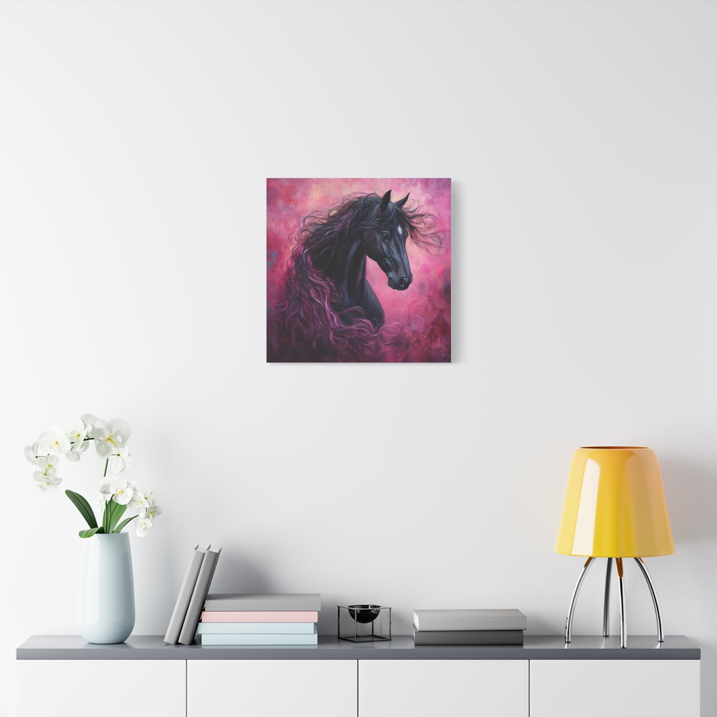 Black Horse Canvas Art, Wall Decor, Horse Lover Gift, Unique Home Decor, Animal Art, Equine Artwork