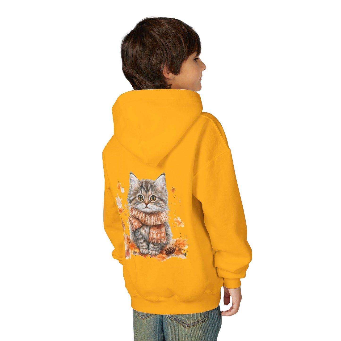 Cozy Cat Sweatshirt for Kids, Autumn Vibes Hoodie, Feline Lover Gift, Fall Fashion, Adorable Cat Sweater, Cute Animal Apparel