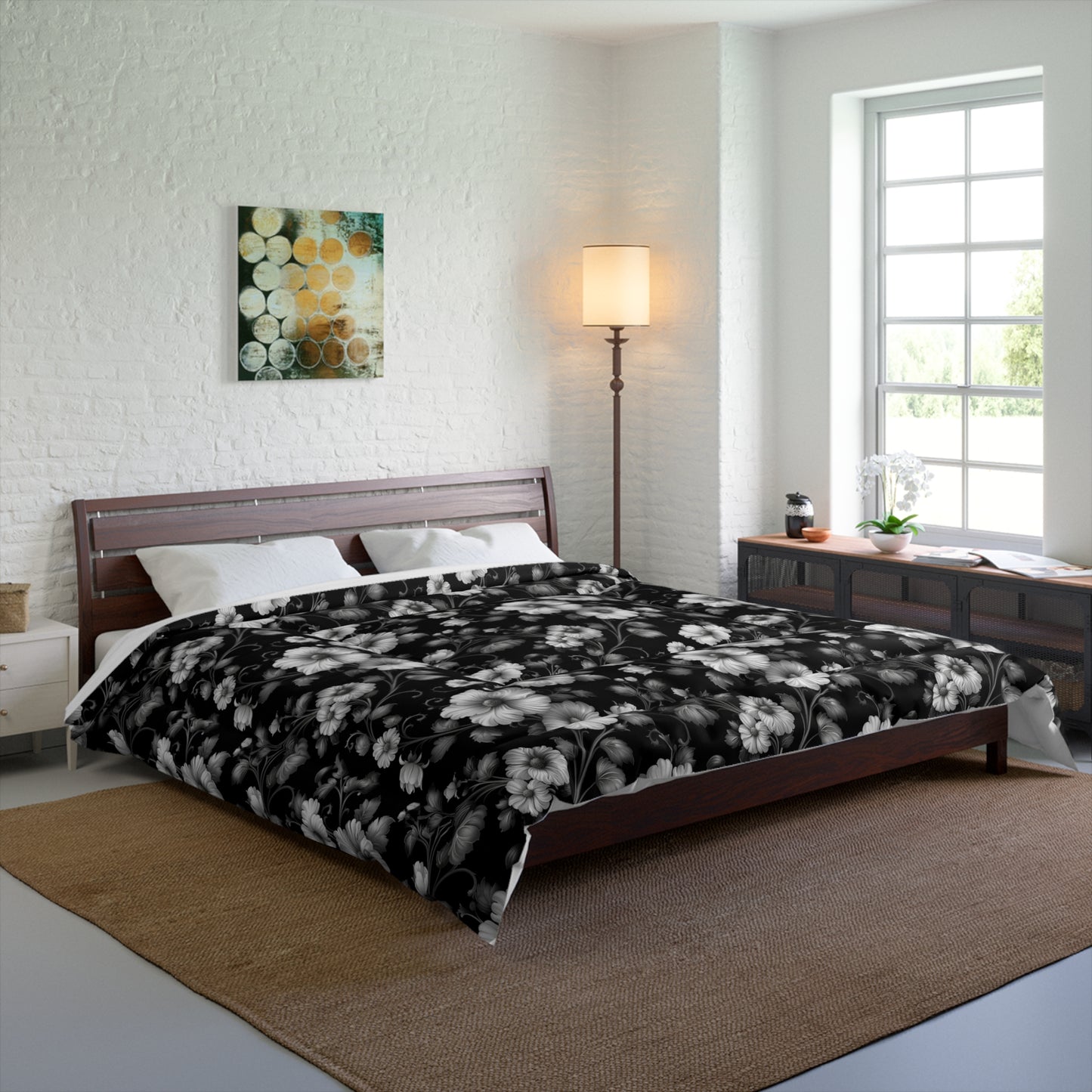 Cozy Floral Comforter - Modern Home Decor, Bedroom Comfort, Gift for Him/Her, Spring/Summer Bedding, Soft & Stylish