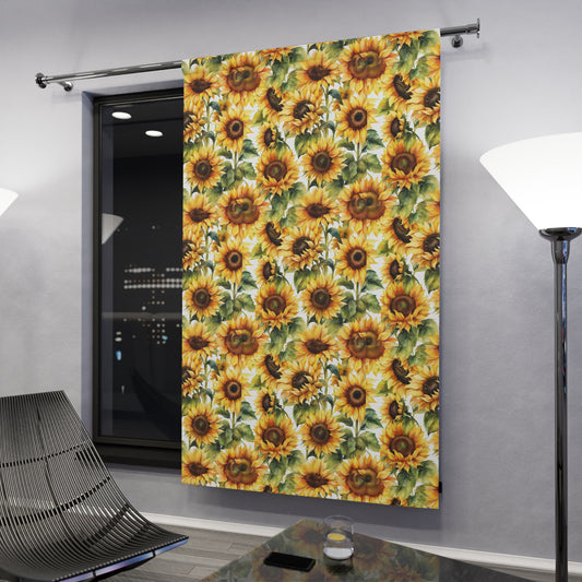 Sunflower Window Curtain - Bright Floral Drapes, Home Decor, Boho Curtains, Sunflower Art, Summer Vibes, Gift for Nature Lovers