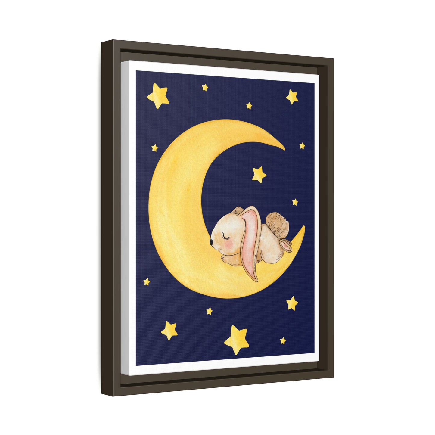 Whimsical Framed Artwork, Cute Bunny Moon Decor, Nursery Wall Art, Kid's Room Accent, Baby Shower Gift, Cozy Home Decor