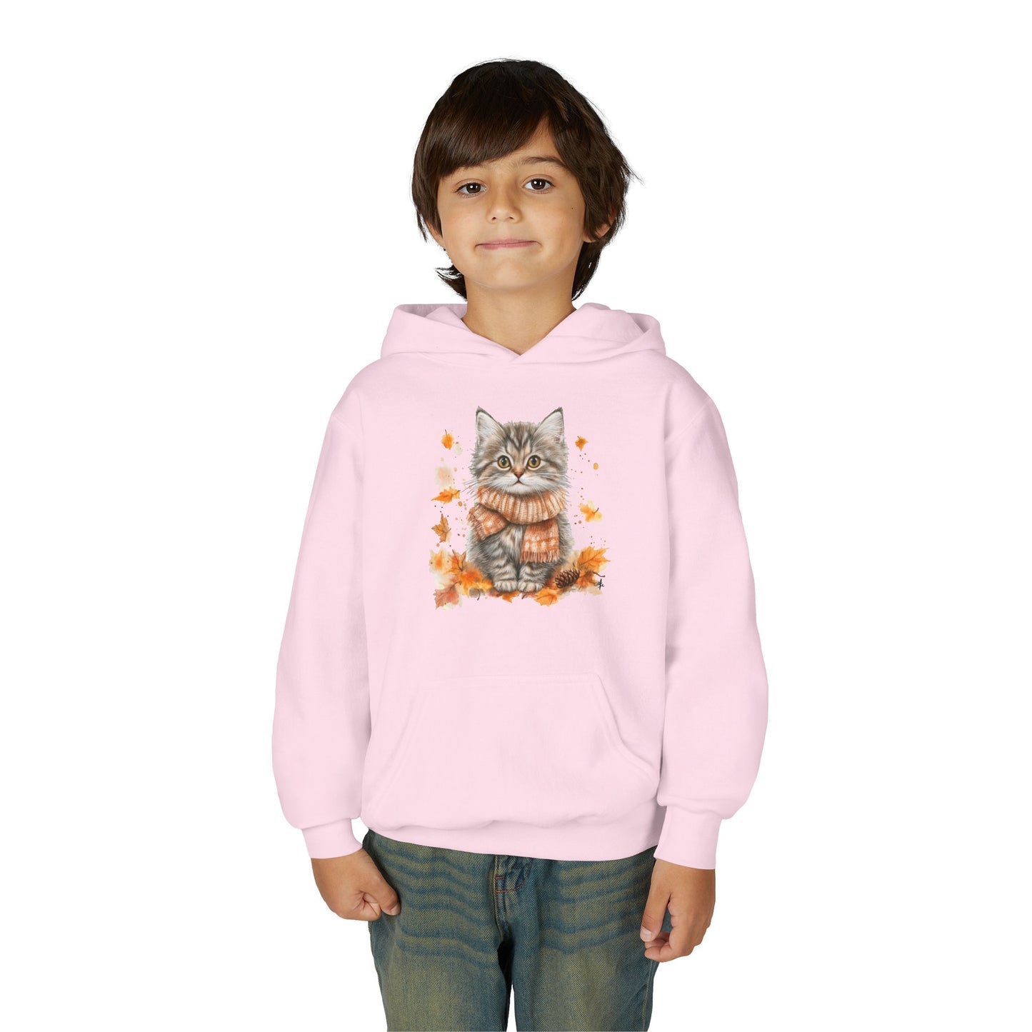 Cozy Cat Sweatshirt for Kids, Autumn Vibes Hoodie, Feline Lover Gift, Fall Fashion, Adorable Cat Sweater, Cute Animal Apparel