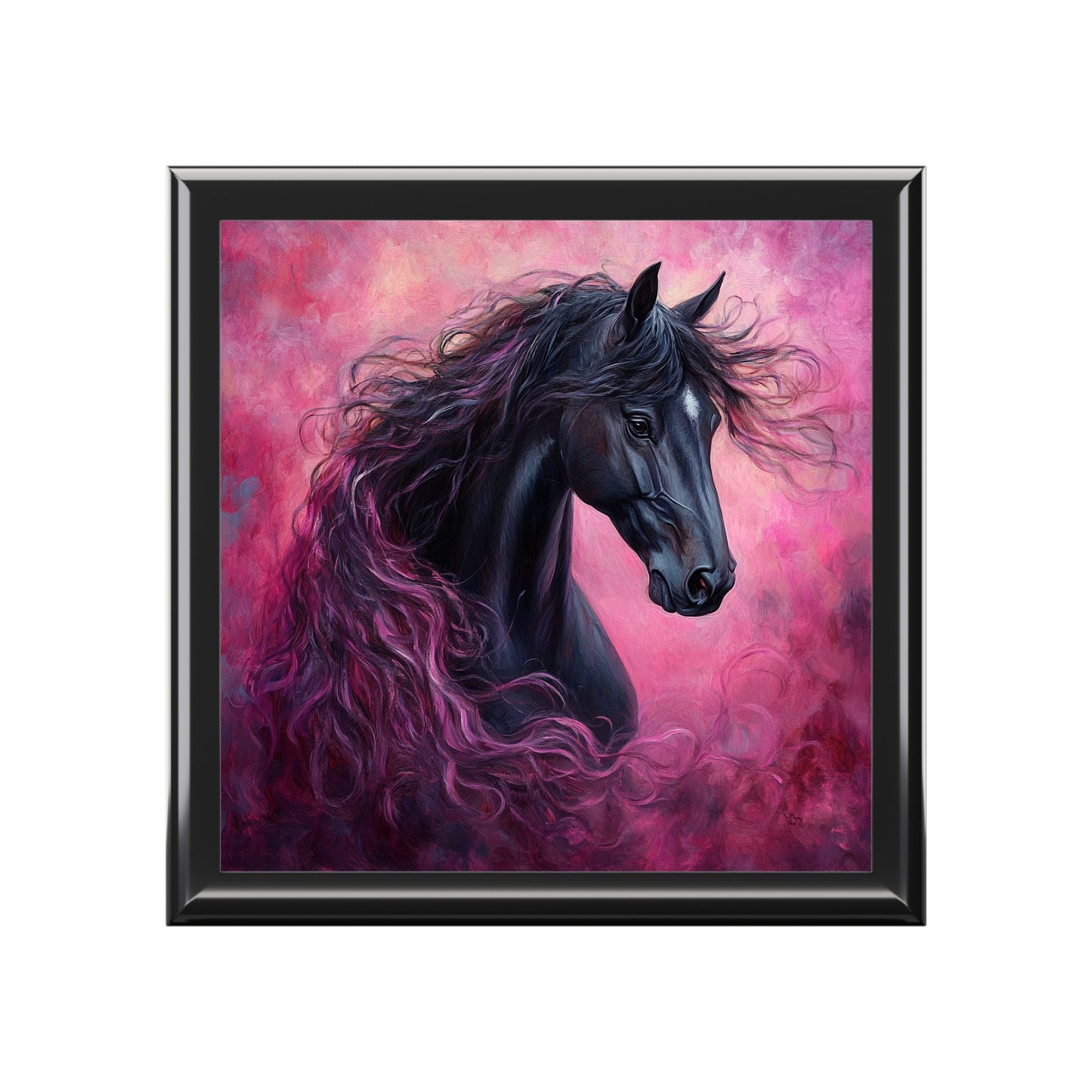 Unique Horse Artwork Jewelry Box, Horse Lover Gift, Elegant Keepsake Organizer, Home Decor with Artistic Design, Birthday Gift