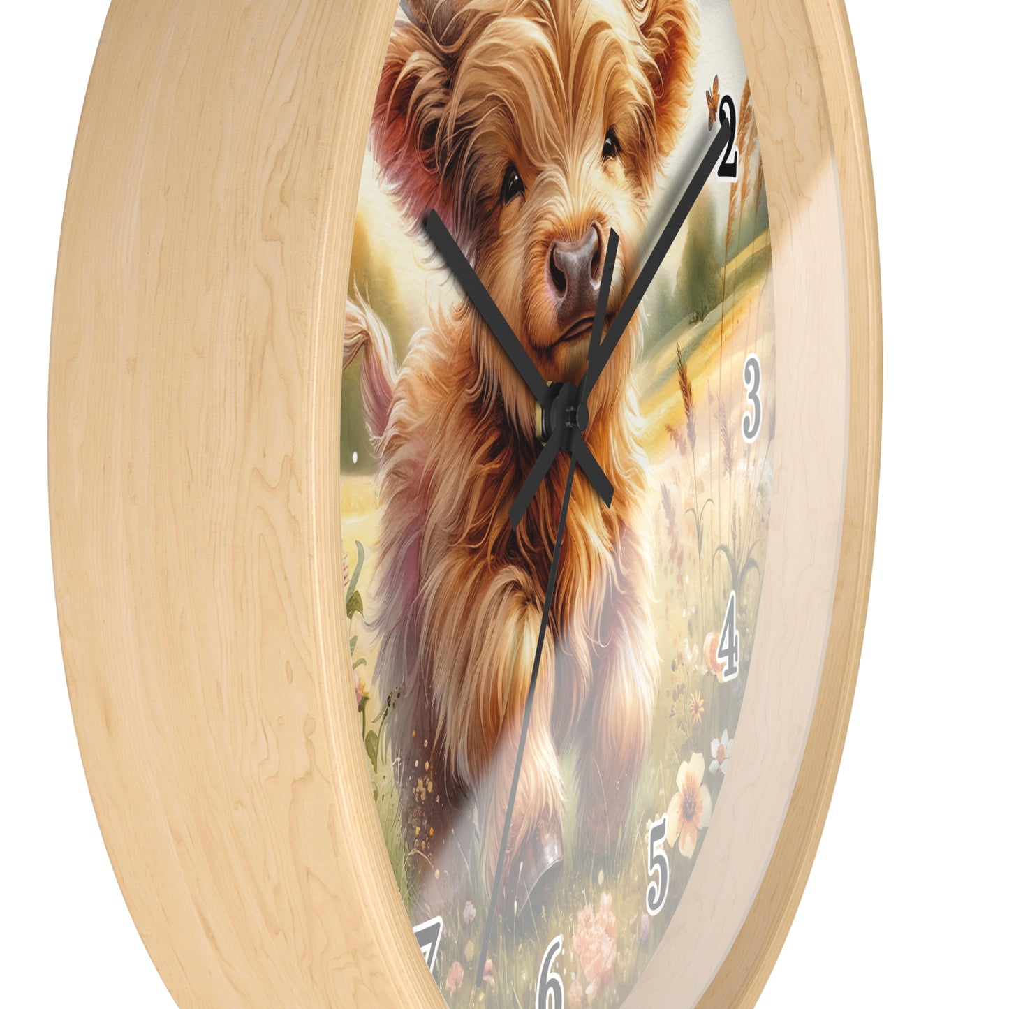 Cute Highland Cow Wall Clock, Farmhouse Decor, Country Home Accent, Birthday Gift, Animal Lover's Wall Art