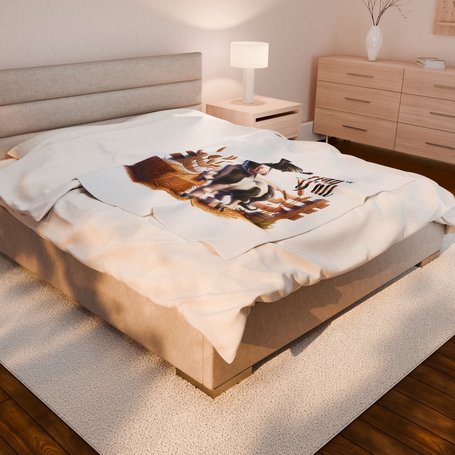 Cozy Horse-Themed Velveteen Plush Blanket | Farmhouse Decor, Animal Lover Gift, Snuggle Throw, Nursery Bedding, Children's Room