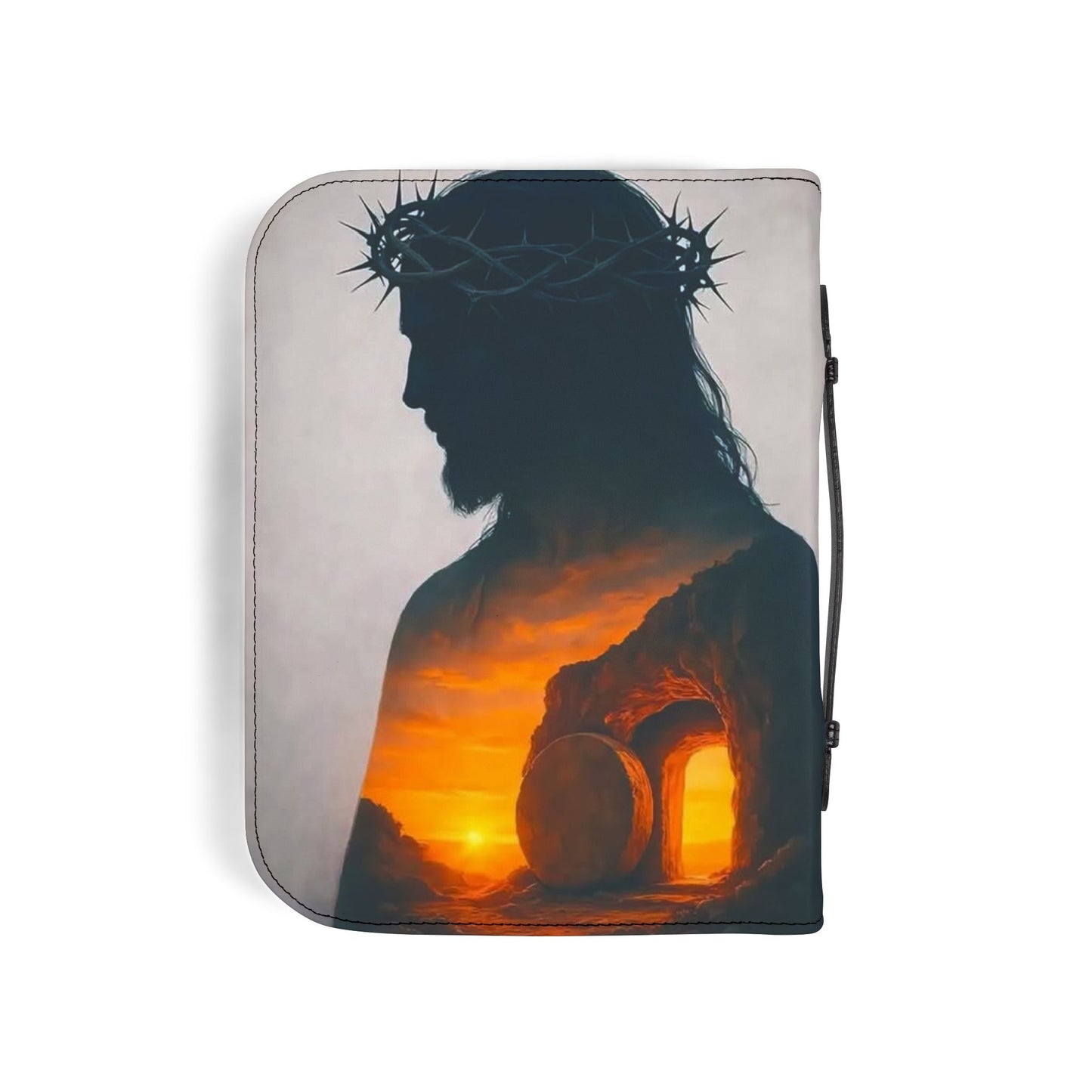 Inspirational Bible Cover with Jesus Silhouette, Religious Journal Protector, Christian Gift, Scripture Book Cover, Faith Organizer