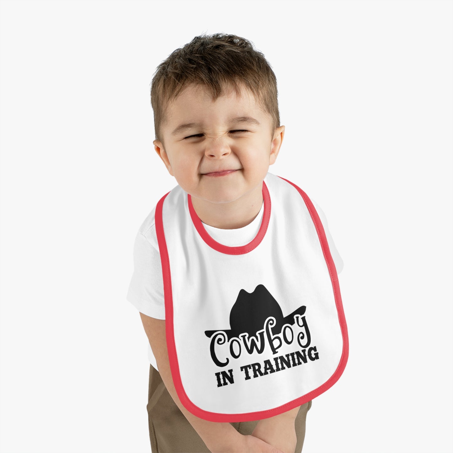 Cute Cowboy Bib for Toddlers - Perfect Baby Gift, Fun Baby Shower Present, Western Theme Feeding Bib, Adorable Baby Outfit