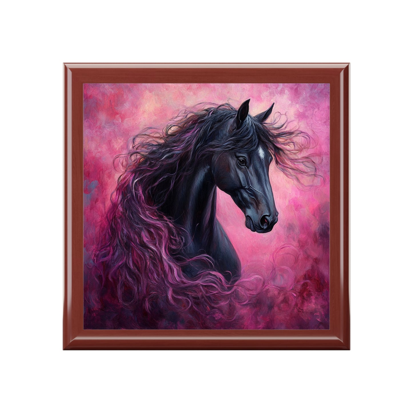 Unique Horse Artwork Jewelry Box, Horse Lover Gift, Elegant Keepsake Organizer, Home Decor with Artistic Design, Birthday Gift