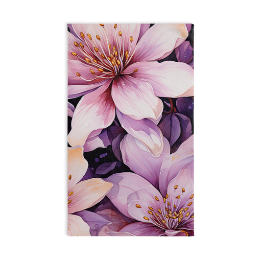 Floral Hand Towel - Vibrant Blossom Decor for the Kitchen, Bathroom, Wedding Gift, Mother's Day, Spring Home Decor