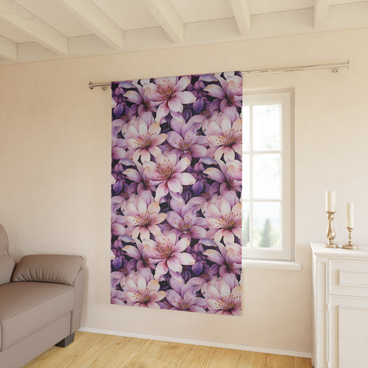 Elegant Floral Window Curtain for Home Décor, Living Room Drapes, Bedroom Shades, Spring Decoration, Flower Print Curtains