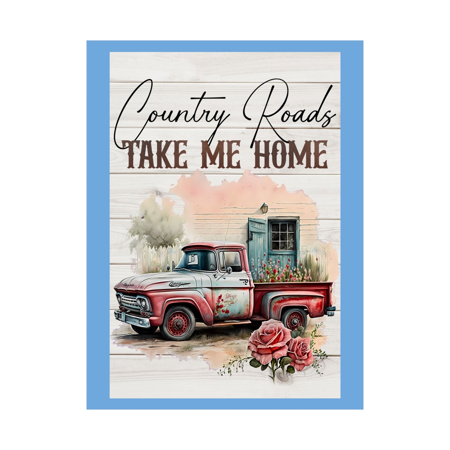 Matte Vertical Posters-Country Roads