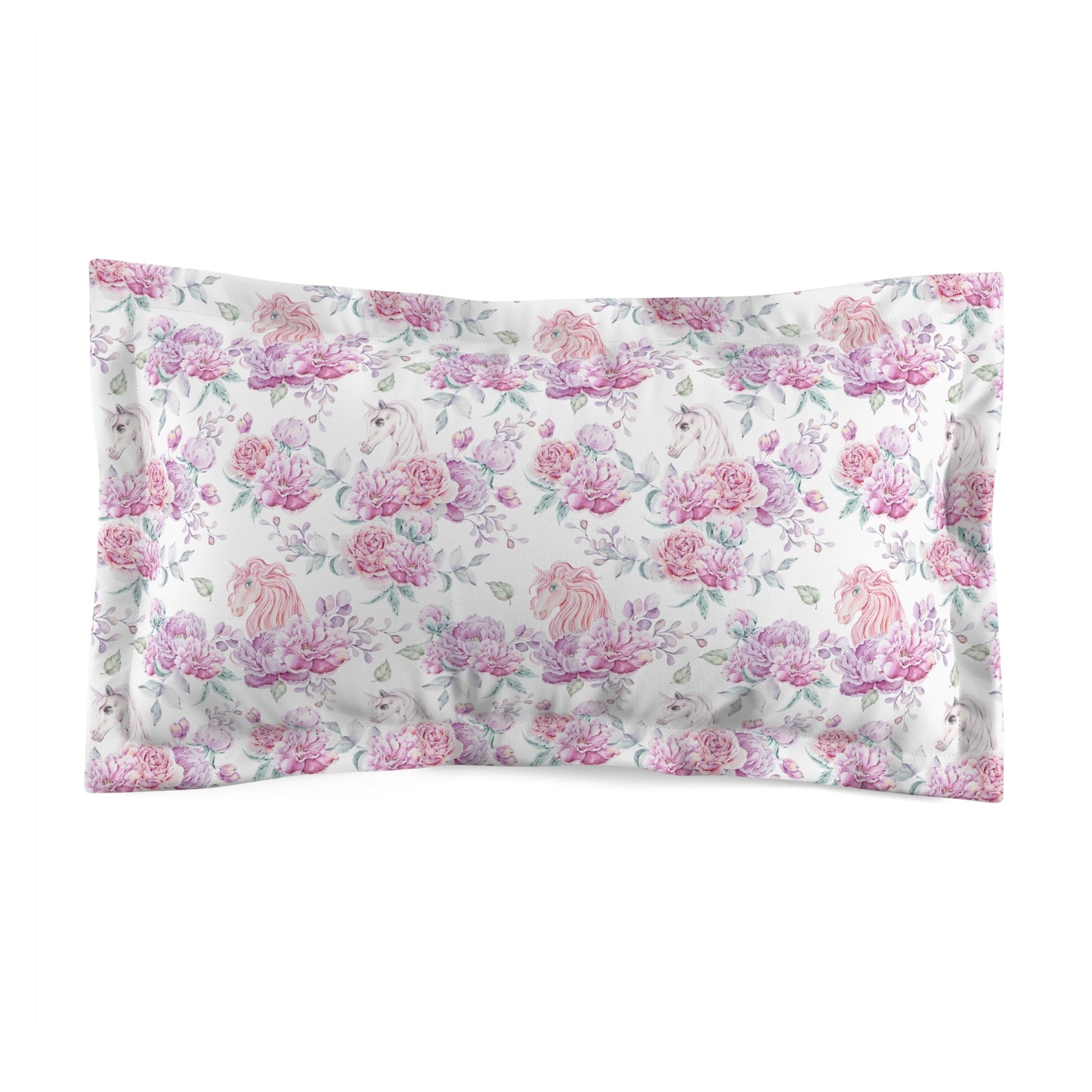 Floral Microfiber Pillow Sham, Cozy Bedroom Décor, Soft Bedding Gift, Elegant Home Accessory, Mother's Day, Wedding