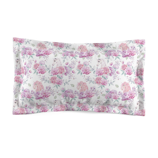 Floral Microfiber Pillow Sham, Cozy Bedroom Décor, Soft Bedding Gift, Elegant Home Accessory, Mother's Day, Wedding
