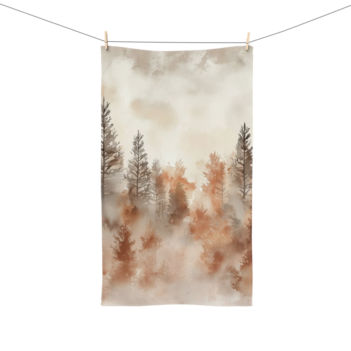 Serene Autumn Hand Towel, Rustic Bathroom Decor, Cozy Home Accessory, Gift for Nature Lovers, Fall Hand Towel, Kitchen Towel