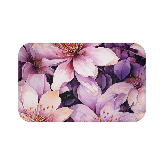 Floral Bath Mat | Luxurious Home Decor, Spring Vibes, Bathroom Accessory, Gift for Her, Mother's Day Decor